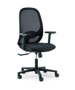 Linea Fabric Bureaustoel Linea Grace 01 zwart/zwart met 1D armleuning