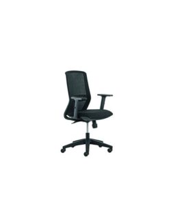 Linea Fabric Bureaustoel Linea Tekna 01 zwart/zwart met 2D armleuning