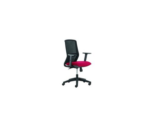 Linea Fabric Bureaustoel Linea Tekna 01 zwart/rood met 2D armleuning
