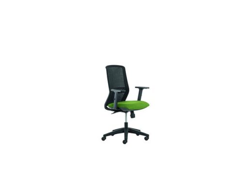 Linea Fabric Bureaustoel Linea Tekna 01 zwart/groen met 2D armleuning