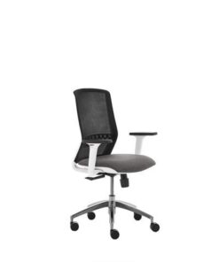 Linea Fabric Bureaustoel Linea Tekna White 01 zwart/antraciet met 3D     armleuning