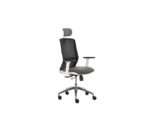 Linea Fabric Bureaustoel Linea Tekna White 01/PT zwart/antraciet met 3D  armleuning