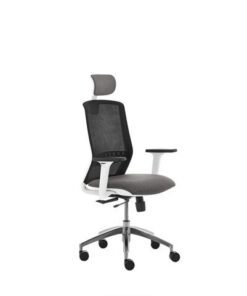 Linea Fabric Bureaustoel Linea Tekna White 01/PT zwart/antraciet met 3D  armleuning