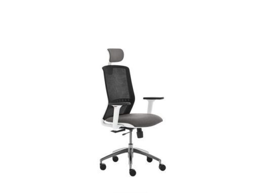 Linea Fabric Bureaustoel Linea Tekna White 01/PT zwart/antraciet met 3D  armleuning