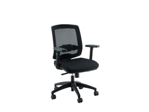 Linea Fabric Bureaustoel Linea New Malice 01 zwart/zwart met 1D          armleuning