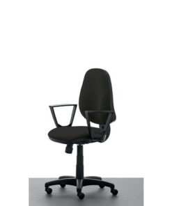 Linea Fabric Bureaustoel Linea Tiger 01 zwart/zwart met armleuning