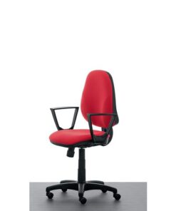 Linea Fabric Bureaustoel Linea Tiger 01 rood/rood met armleuning