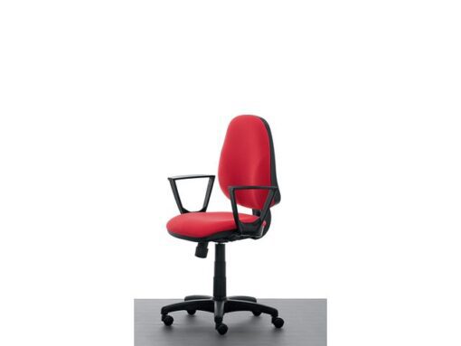 Linea Fabric Bureaustoel Linea Tiger 01 rood/rood met armleuning