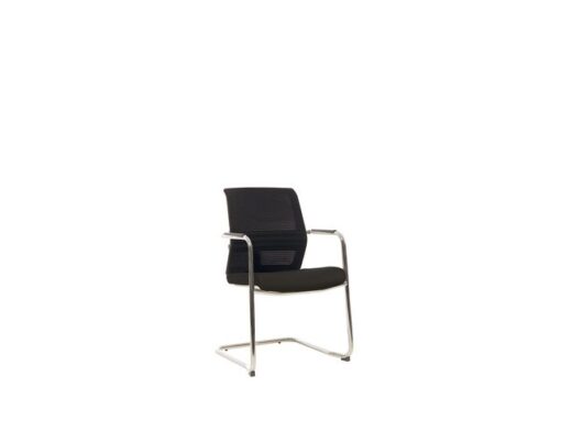 Linea Fabric Bezoekersstoel Linea Omnia 05 zwart/zwart set van 2 stuks