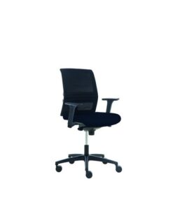 Linea Fabric Bureaustoel Linea Omnia 02 zwart/zwart met 3D armleuning