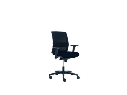 Linea Fabric Bureaustoel Linea Omnia 02 zwart/zwart met 3D armleuning
