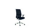 Linea Fabric Bureaustoel Linea Omnia 01 zwart/zwart met 3D armleuning en aluminium voet