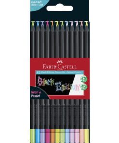 Faber Castell Kleurpotlood Faber-Castell Black Edition 12 stuks           neon+pastel in karton etui
