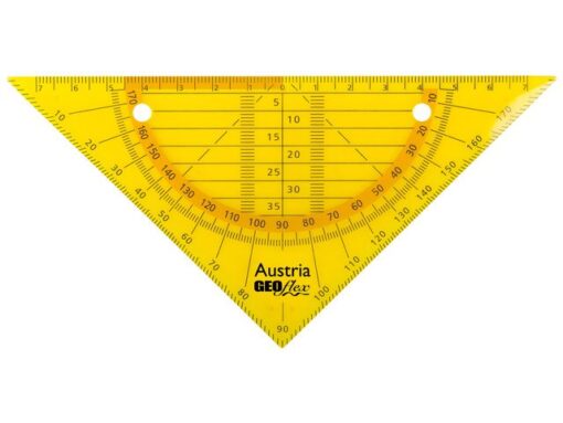 Geodriehoek Aristo GEOflex 14cm flexibel Neon oranje