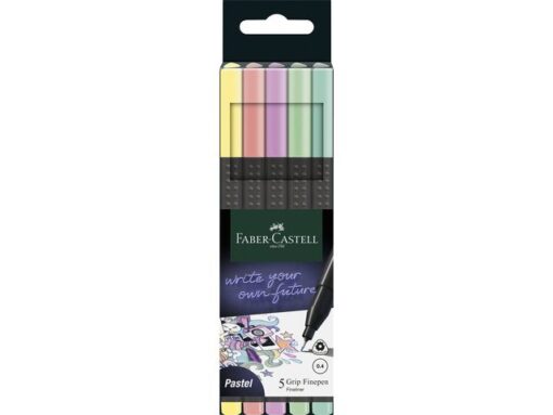 Faber Castell Fineliner Faber-Castell Grip 0,4mm etui 5 stuks pastel      assorti