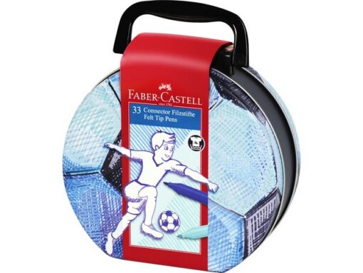 Faber Castell Viltstift Faber-Castell Connector koffer "voetbal" 33 stuks