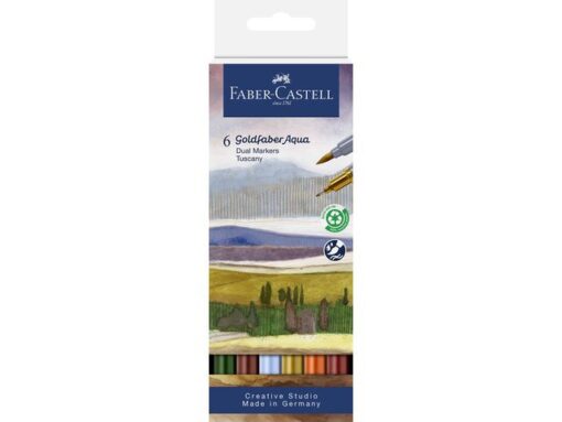 Faber Castell Duo aquarelmarker Faber-Castell Goldfaber etui 6 stuks Tuscany