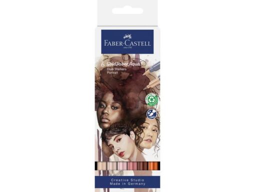 Faber Castell Duo aquarelmarker Faber-Castell Goldfaber etui 6 stuks Portrait