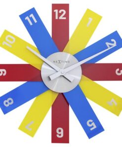 Design wandklok - 40cm- Stille klok - Multicolor - Acryl -  NeXtime "Plexi"