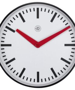 Stationsklok - 25.5cm - Stille wandklok - Wit - nXt by      NeXtime - "Newcastle"