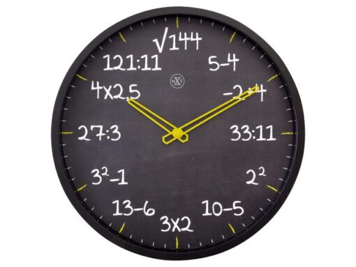 Reken wandkllok - 30cm -Stille klok- Rekenformule design -  nXt by NeXtime - "Maths"
