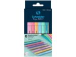 Balpen Schneider Tops 505 F set 8 stuks pastel,             blauwschrijvend