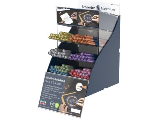 Metallic rollerball Schneider Paint-it 050 0.4mm 100 stuks  SIS display Engels