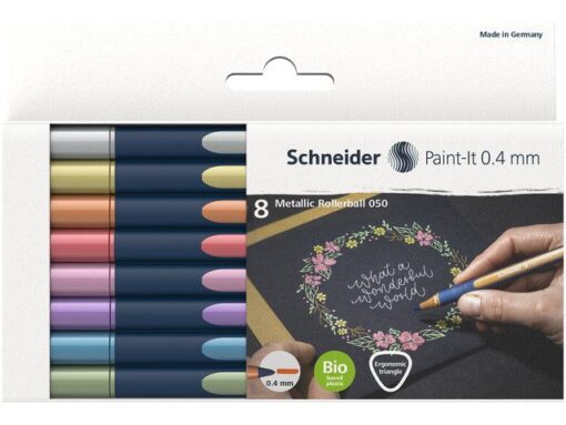 Metallic rollerball Schneider Paint-it 050 0.4mm etui 8     stuks