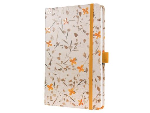 Sigel Notitieboek Jolie A5 Bloom Yellow HC, 174pag gelinieerd.