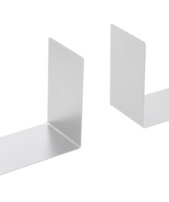 Boekensteun Westcott grijs metaal 2 stuks 90x140x140mm