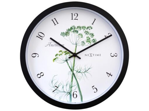Buitenklok Nextime dia 30.5cm Anethium cijfers, zwarte rand witte wijzerplaat plastic