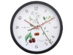 Buitenklok Nextime dia 30.5cm Prunus cijfers, zwarte rand   witte wijzerplaat plastic