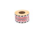 Gevaaretiket Raadhuis 46x125mm rol 250 stuks Do not fold    EN/NL wit/rood
