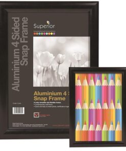 Kliklijst Seco A3 zwart 25mm Aluminium frame, anti-glans    PVC voorkant