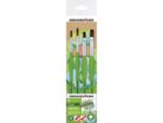 Penselenset Eberhard Faber Green Winner 4st. Rond/plat      4,6,8 en 12, synthetisch haar en handvat