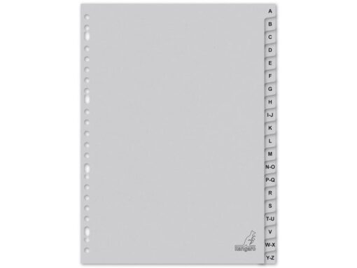Kangaro KTC Tabblad ECO Kangaro A4 letters 180 grams grijs karton       23-gaats 20-delig