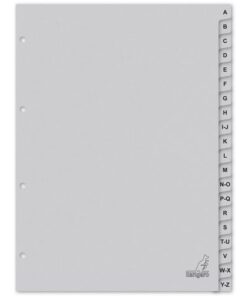 Kangaro KTC Tabblad ECO Kangaro A4 letters 180 grams grijs karton       4-gaats 20-delig