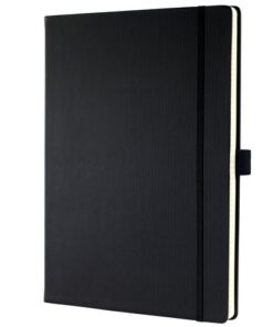 Sigel Notitieboek Conceptum Pure A4+ zwart gelinieerd hardcover.  Genummerde pagina's, inhoudsopgave, sluiting d.m.v.
