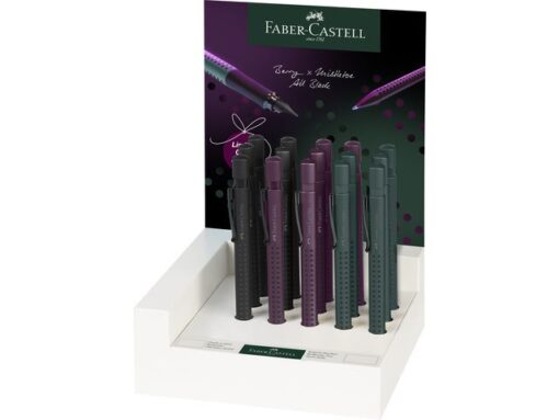 Faber Castell Balpen Faber-Castell Grip XB display 15st. berry/mistletoe/black