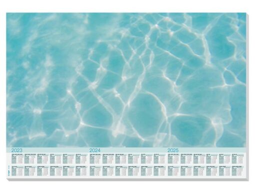 Sigel Designonderlegger Cool Pool 59,5x41cm, 80 grams       papier, 30 vel, 3-jaars kalender. Kalender 2023/24/25.
