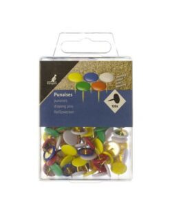 Kangaro KTC Punaises Kangaro met assorti kleuren kap, messing, 120      stuks in kunststof doosje