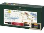 Faber Castell Tekenstift Faber-Castell Pitt Artist Pen duo marker etui a 5 stuks
