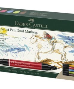 Faber Castell Tekenstift Faber-Castell Pitt Artist Pen duo marker etui a 5 stuks