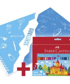 Faber Castell Viltstift Faber-Castell 50 stuks assorti + gratis A3        Kangaro schetsboek