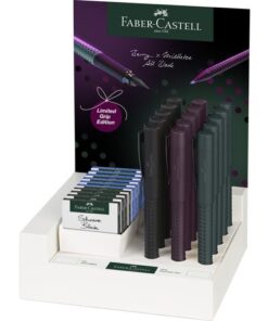 Faber Castell Vulpen Faber-Castell Grip disp.15st. F/M                    berry/mistletoe/black