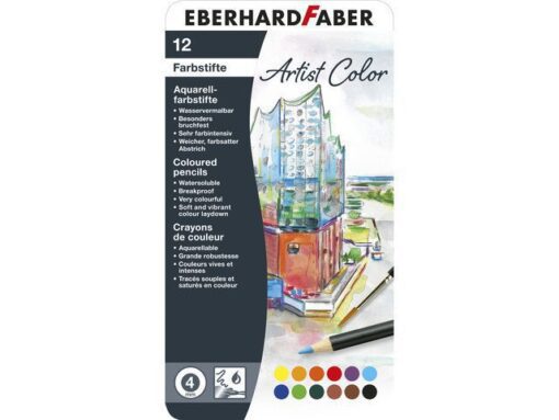 Aquarelpotlood Eberhard Faber Artist color metaaletui a 12  stuks