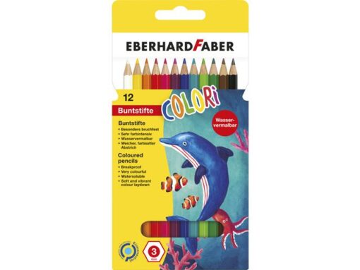 Aquarelpotlood Eberhard Faber kartonetui à 12 stuks met     penseel
