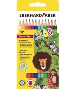 Kleurpotlood Eberhard Faber 17,5cm kartonnen etui à 12      stuks assorti kleuren