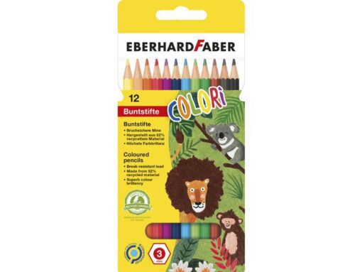 Kleurpotlood Eberhard Faber 17,5cm kartonnen etui à 12      stuks assorti kleuren