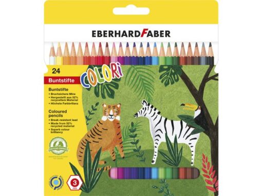 Kleurpotlood Eberhard Faber Kid 17,5cm etui à 24 stuks      assorti kleuren